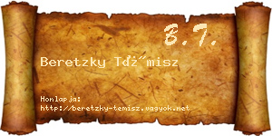 Beretzky Témisz névjegykártya